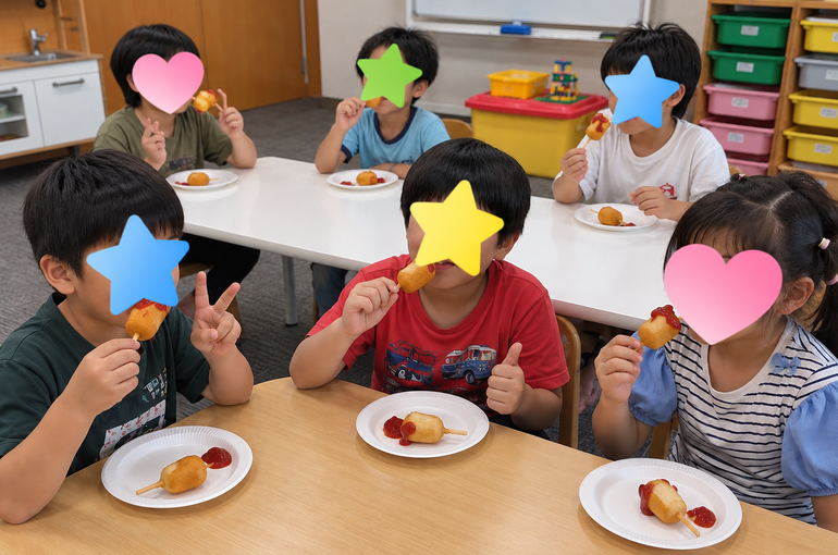 子どもたちの楽しいおやつ時間